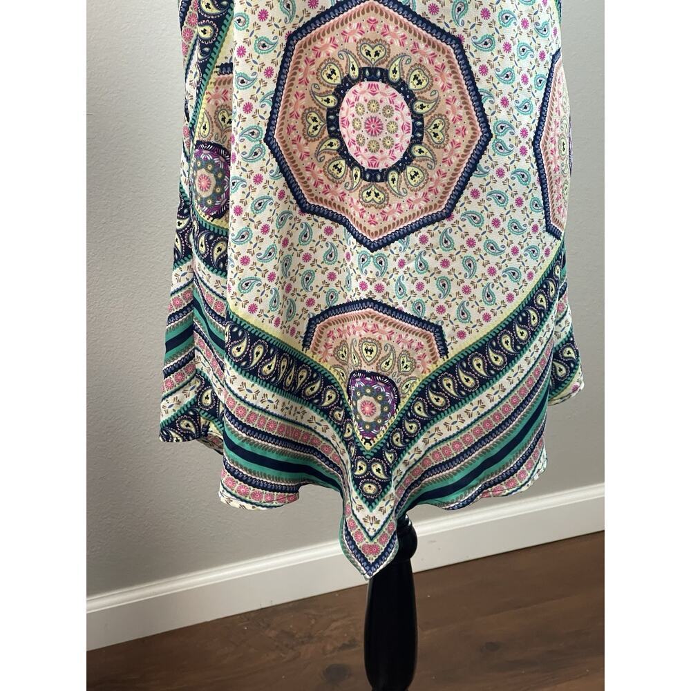 Boho B bop, green, navy pink floral tunic dress extra large - Picture 5 of 10